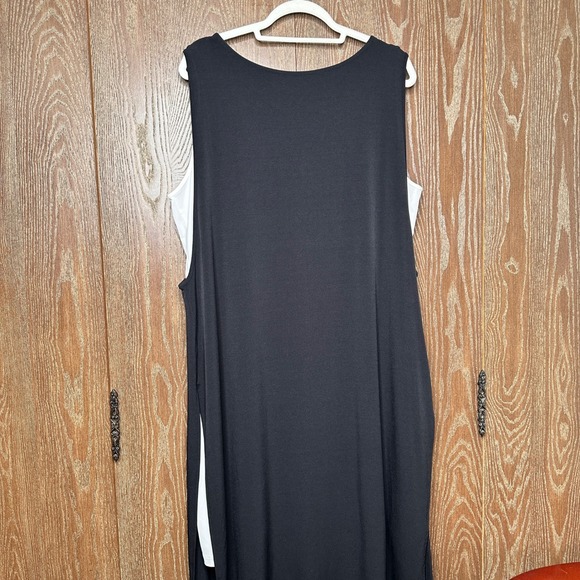 Chico's Dresses & Skirts - NWT Chico Double Layer Bi Color Midi Dress Black White Stretch 4 Business Casual